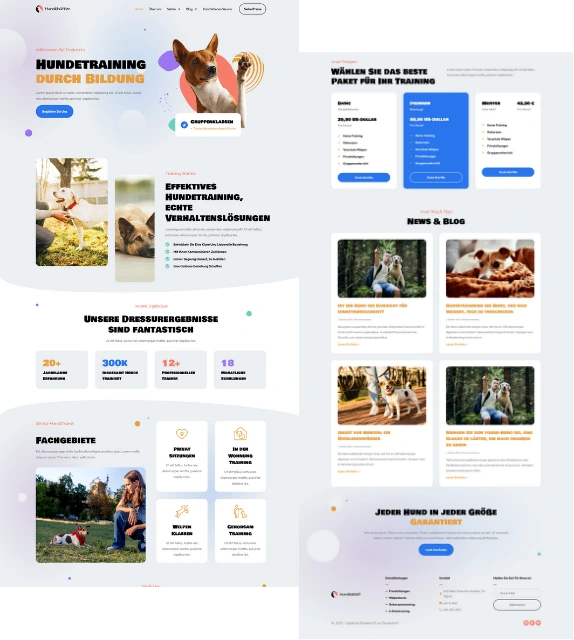 Designbeispiel Webseite für Hundeschule Berlin