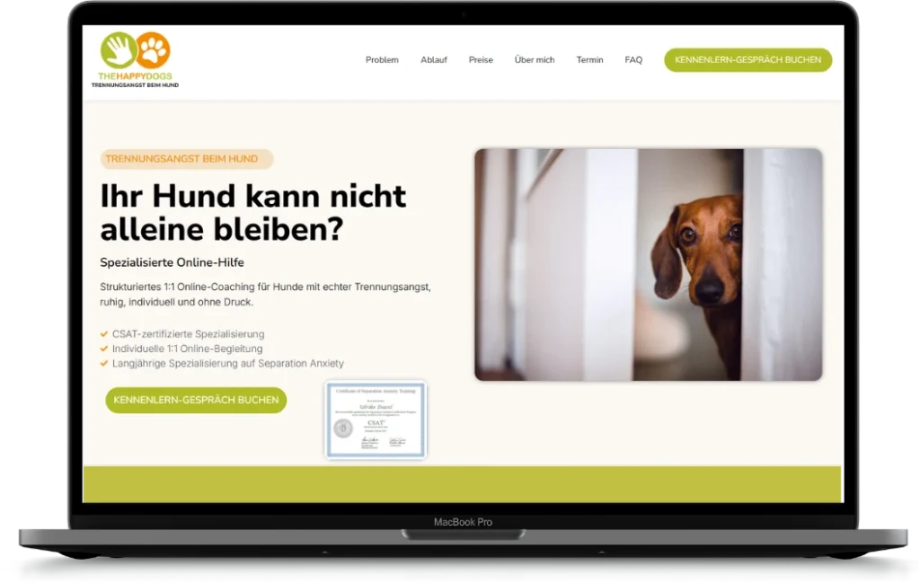 Trennungsangst beim Hunde Webseite